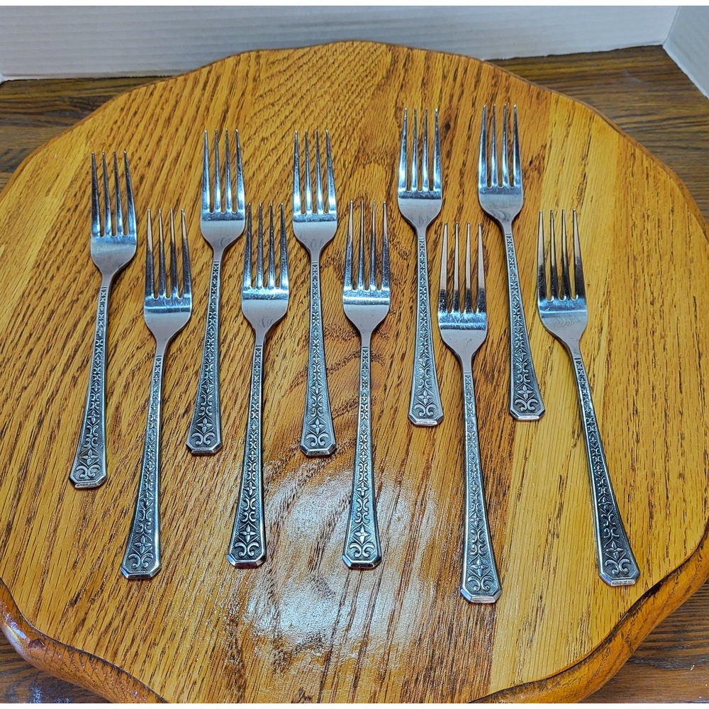 VTG Interpur Florenz Stainless Steel Flatware Japan Dinner Forks Set of 10